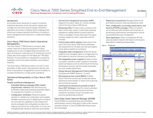 Cisco Nexus 7000 Series Simplified End-to-End Management Introduction