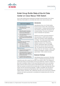 Kotak Group Builds State-of-the-Art Data Center on Cisco Nexus 7000 Switch