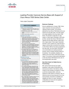 Leading Provider Improves Service Base with Support of Yahoo Japan Corporation