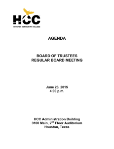 AGENDA BOARD OF TRUSTEES REGULAR BOARD MEETING