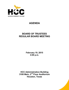 AGENDA BOARD OF TRUSTEES REGULAR BOARD MEETING