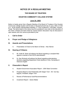 NOTICE OF A REGULAR MEETING THE BOARD OF TRUSTEES June 24, 2003