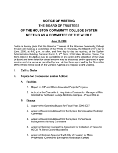 NOTICE OF MEETING THE BOARD OF TRUSTEES