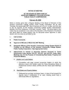 NOTICE OF MEETING OF THE BOARD OF DIRECTORS OF
