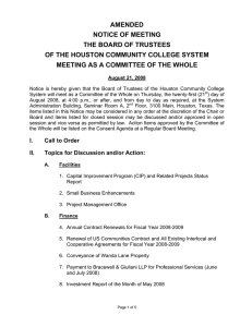 AMENDED NOTICE OF MEETING THE BOARD OF TRUSTEES