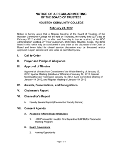 NOTICE OF A REGULAR MEETING OF THE BOARD OF TRUSTEES