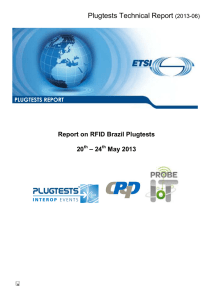 Plugtests Technical Report Report on RFID Brazil Plugtests 20