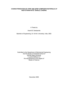 CHARACTERIZATION OF CFRP AND GFRP COMPOSITE MATERIALS AT  A Thesis by