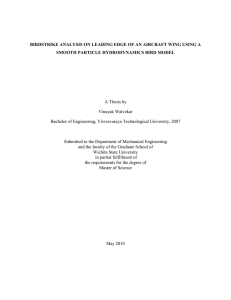 BIRDSTRIKE ANALYSIS ON LEADING EDGE OF AN AIRCRAFT WING USING... SMOOTH PARTICLE HYDRODYNAMICS BIRD MODEL