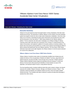 VMware vSphere 4 and Cisco Nexus 1000V Series: Executive Summary