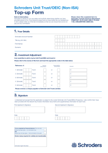 Top-up Form Schroders Unit Trust/OEIC (Non-ISA)