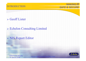 Geoff Lister Echelon Consulting Limited NIS Report Editor IT