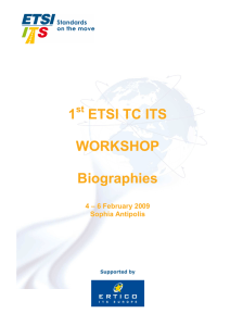 1 ETSI TC ITS  WORKSHOP