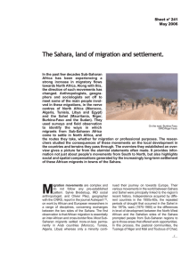 The Sahara, land of migration and settlement. Sheet nº 241 May 2006