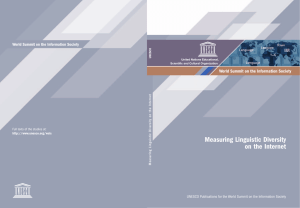 Measuring Linguistic Diversity on the Internet World Summit on the Information Society