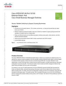 Cisco SFE2010P 48-Port 10/100 Ethernet Switch: PoE Cisco Small Business Managed Switches