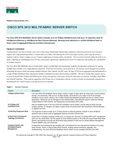 CISCO SFS 3012 MULTIFABRIC SERVER SWITCH