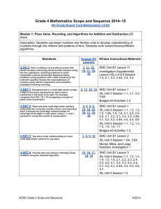 ! Grade 4 Mathematics Scope and Sequence 2014–15