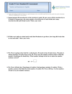 Grade 5 Core Standard II Assessment Number and Operations &amp; Algebra Name: