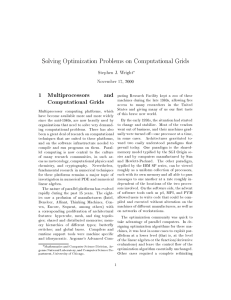 Solving Optimization Problems on Computational Grids 1 Multiprocessors and Computational Grids