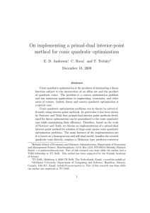 On implementing a primal-dual interior-point method for conic quadratic optimization