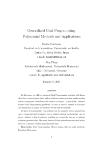 Generalized Goal Programming: Polynomial Methods and Applications