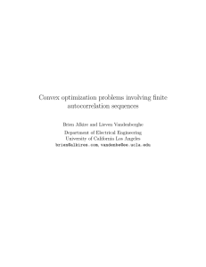 Convex optimization problems involving finite autocorrelation sequences