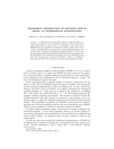 PROBABILITY DISTRIBUTION OF SOLUTION TIME IN GRASP: AN EXPERIMENTAL INVESTIGATION