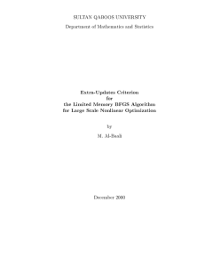 Extra-Updates Criterion for the Limited Memory BFGS Algorithm for Large Scale Nonlinear Optimization
