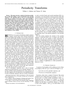 Periodicity Transforms William A. Sethares and Thomas W. Staley