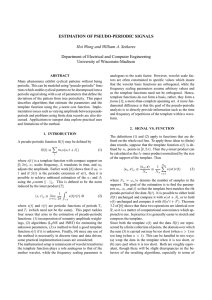ESTIMATION OF PSEUDO-PERIODIC SIGNALS Hoi Wong and William A. Sethares