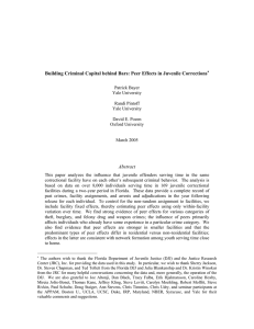 Building Criminal Capital behind Bars: Peer Effects in Juvenile Corrections Abstract