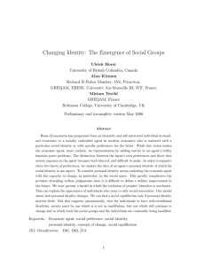 Changing Identity: The Emergence of Social Groups