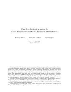 What Can Rational Investors Do About Excessive Volatility and Sentiment Fluctuations? ∗