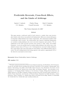 Predictable Reversals, Cross-Stock Effects, and the Limits of Arbitrage