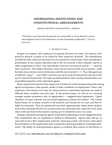 INFORMATION, INSTITUTIONS AND CONSTITUTIONAL ARRANGEMENTS