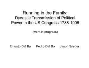 Running in the Family: Dynastic Transmission of Political (work in progress)