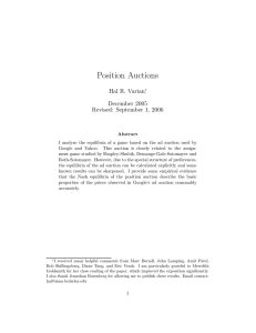 Position Auctions Hal R. Varian . December 2005