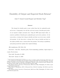 Durability of Output and Expected Stock Returns ∗ Jo˜ ao F. Gomes