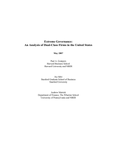 Extreme Governance: An Analysis of Dual-Class Firms in the United States