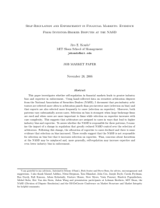 Self-Regulation and Enforcement in Financial Markets: Evidence