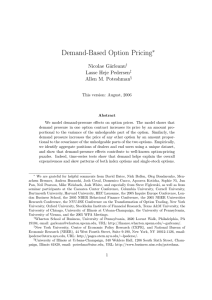 Demand-Based Option Pricing ∗ Nicolae Gˆarleanu Lasse Heje Pedersen