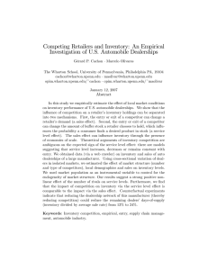 Competing Retailers and Inventory: An Empirical Investigation of U.S. Automobile Dealerships