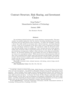 Contract Structure, Risk Sharing, and Investment Choice Greg Fischer Massachusetts Institute of Technology