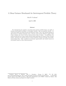A Mean-Variance Benchmark for Intertemporal Portfolio Theory John H. Cochrane
