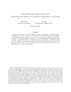 Debt Relief and Debtor Outcomes: ∗ Will Dobbie