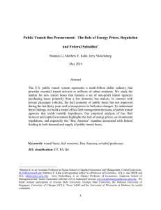 Public Transit Bus Procurement:  The Role of Energy Prices,... and Federal Subsidies