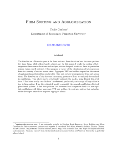 Firm Sorting and Agglomeration Cecile Gaubert Department of Economics, Princeton University
