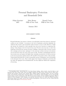 Personal Bankruptcy Protection and Household Debt Felipe Severino Meta Brown