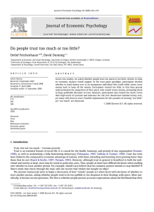 Journal of Economic Psychology Detlef Fetchenhauer , David Dunning